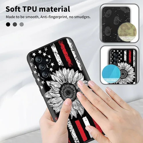 Vista 3 de Funda para Samsung Galaxy A13 5G 2021/Samsung A04s con soporte para el dedo para teléfono, correa de mano elástica, funda de TPU a prueba de golpes