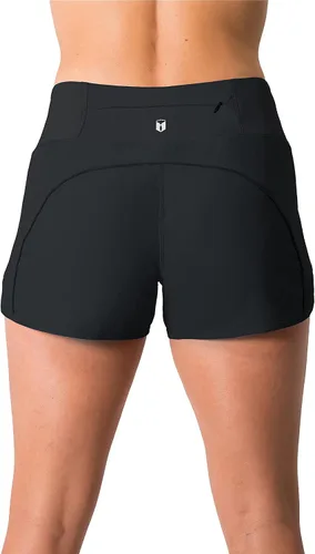 Vista 4 de Tough Mode Apparel - Pantalones cortos para mujer, ligeros, con forro de malla, bolsillo con cremallera, para hacer ejercicio, correr, entrenamiento