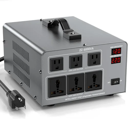 Vista 11 de Transformador convertidor de voltaje de 5000 W, elevador y descendente, 110 V/120 V a 220 V/240 V, reconocimiento automático de voltaje, convertidor