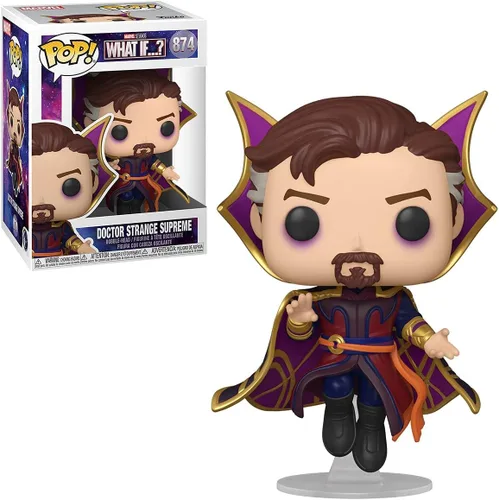 Vista 2 de POP Marvel: What If - Figura de vinilo Pop de Doctor Strange Supreme Funko (incluye funda protectora compatible con Pop Box), multicolor, 3.75