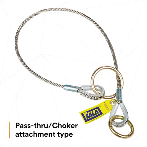 Vista 3 de 3M DBI-SALA 5900550 Conector de anclaje, adaptador de amarre de cable de 4 pies, tipo pasante, plateado