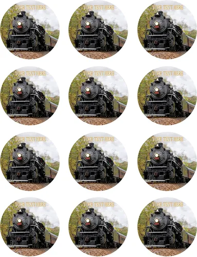 Vista 2 de Tren (Nr1) - Decoración comestible para cupcakes - 1.8" cupcake (20 piezas/hoja)