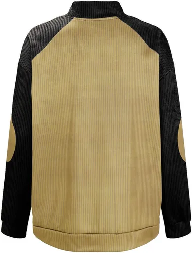 Vista 3 de eguiwyn Mens Hoodie,Mens Corduroy Shirts Lapel Collar Button Up Pullover Mock Neck Long Sleeve Sweaters Polo Sweatshirts