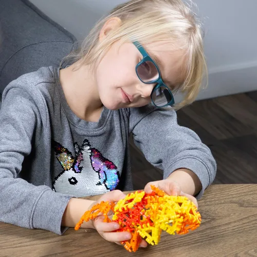 Vista 3 de That Hinge Toy - Juego de 82 piezas azul + rosa, animal + más juguete de construcción STEM