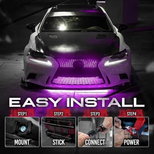Vista 5 de Kit de iluminación OPT7, modelo Aura, para rejilla de auto