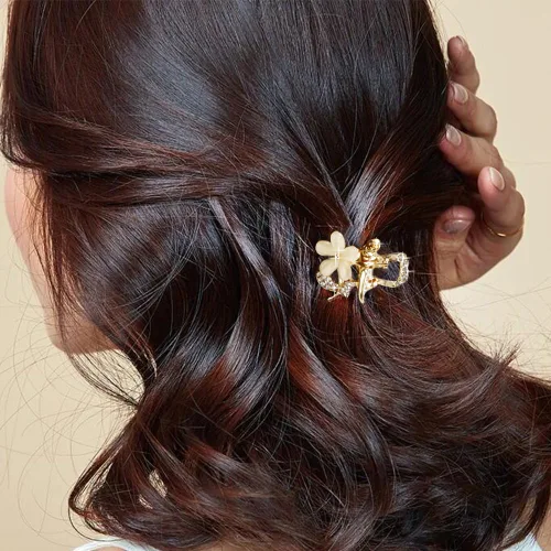 Vista 2 de Pinzas pequeñas para el cabello, pinzas de pelo con diamantes de imitación de ópalo, cristales de agarre para cabello grueso, fino, largo o corto