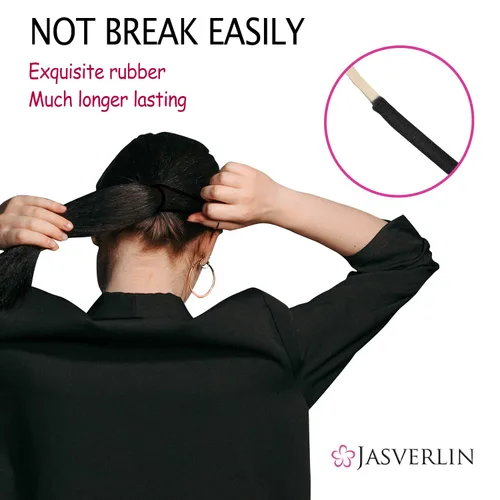 Vista 3 de JASVERLIN Ligas pequeñas para el cabello, elásticos sin daños, sin tirones, bandas trenzadas para mujeres y niñas, accesorios para corbatas finas a