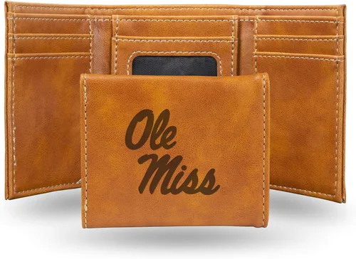 Vista 32 de NCAA Rico Industries - Billetera triple grabada con láser, con grabado láser, accesorio para hombre