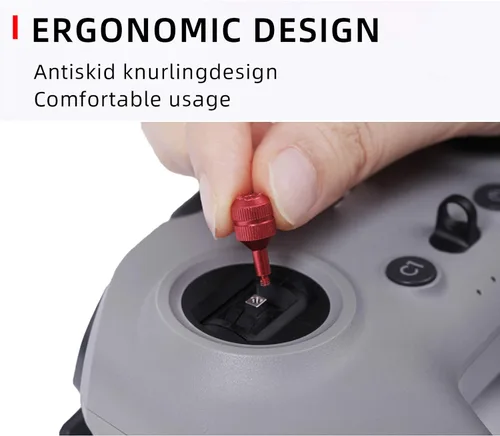 Vista 4 de FPV Control remoto de aluminio Stick Thumb Rocker Joystick Protector compatible con accesorios DJI FPV Control remoto para FPV Drone (rojo)