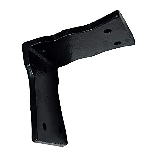 Vista 4 de Adonai Hardware "Arah" - Esquina en L de hierro antiguo negro (suministrado como 16 piezas por paquete) - Recubrimiento de polvo negro
