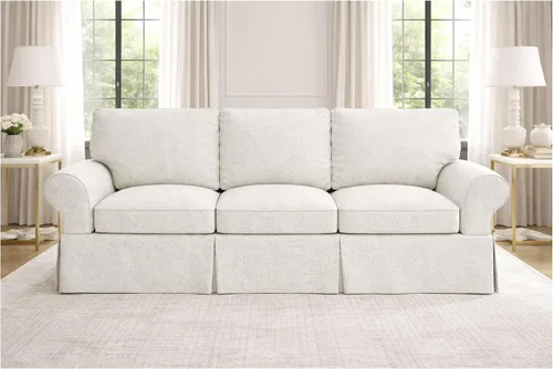Vista 9 de La funda de sofá es de repuesto para sofá de 3 asientos. Se adapta a Pottery Barn PB Basic sofá de tres asientos (gris claro básico)