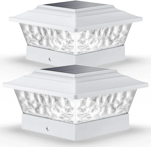 Vista 11 de SIEDiNLAR - Luces solares para poste para exteriores, 4 modos, paquete de 6 Blanco