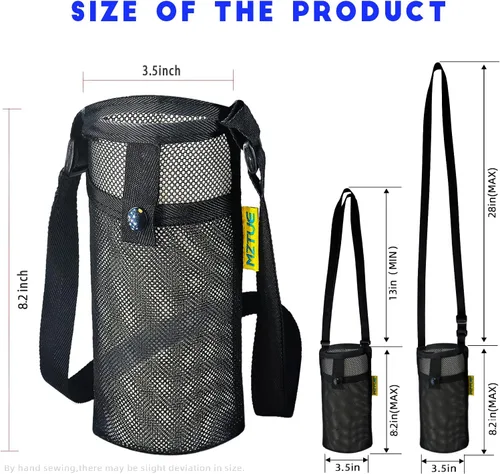 Vista 6 de 2 soportes para botellas de agua con correa, de alta calidad, fácil de limpiar, bolsa ligera para botella de agua con bolsillo para senderismo