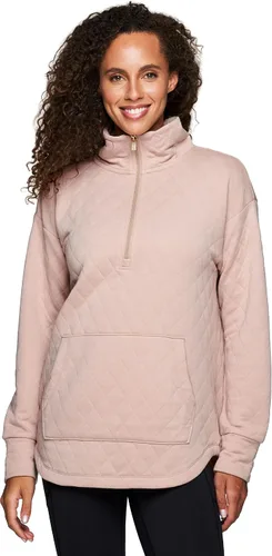 Vista 5 de RBX - Sudadera con cuello esbocado acolchada ultrasuave para mujeres activas