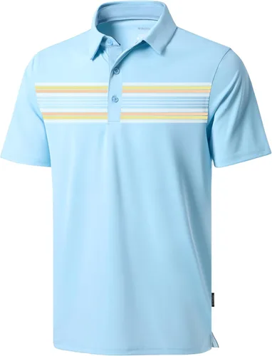 Vista 14 de Polo de golf para hombre, secado rápido, absorbe la humedad, manga corta A-Negro