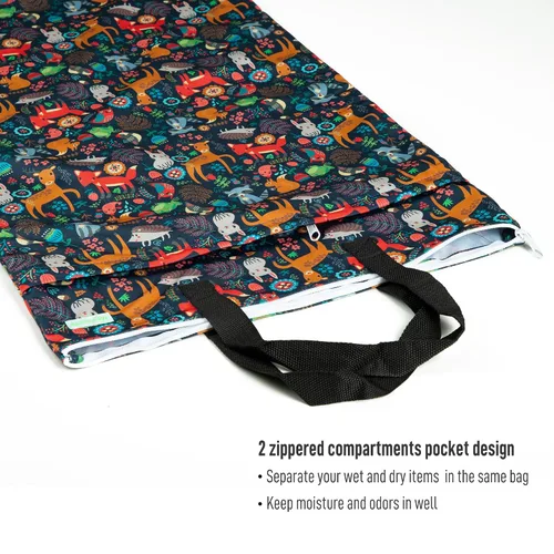Vista 3 de Bolsa para pañales Wegreeco colgante reutilizable para pañales húmedos/secos (Animal)
