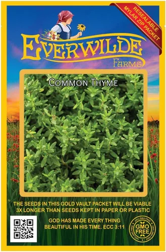 Vista 5 de Everwilde Farms - Semillas de hierbas de tomillo común de 1 onza - Gold Vault