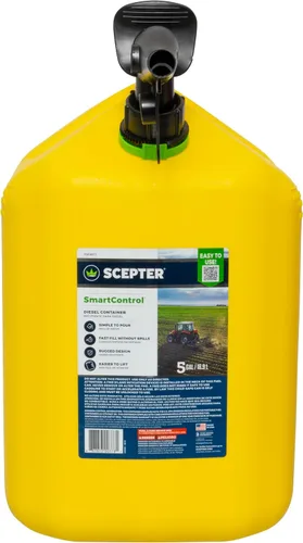 Vista 6 de Scepter FSCD552 - Recipiente de combustible con boquilla SmartControl a prueba de derrames, bidón amarillo para diésel, 5 galones (4 unidades)