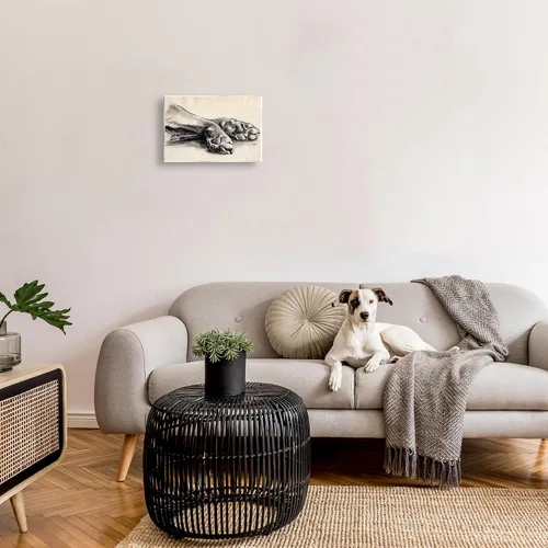Vista 3 de Stupell Industries Placa de pared negra con diseño de pata de perro, diseño minimalista de Jennifer Paxton Parker