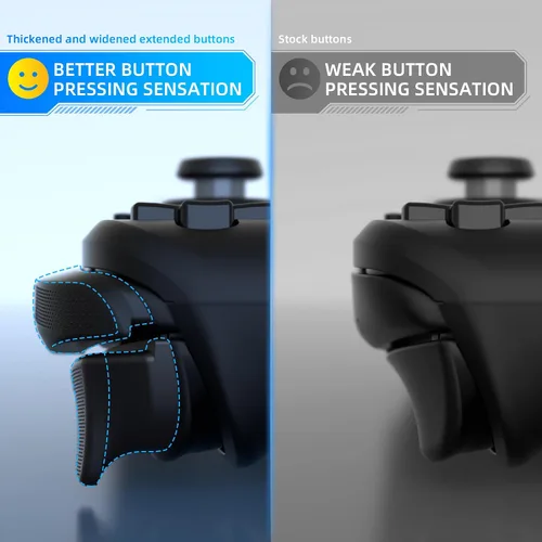 Vista 4 de PlayVital LR Increaser - Juego de botones de hombro para consola de Steam Deck, extensor L1R1L2R2 para Steam Deck, botones de agarre natural