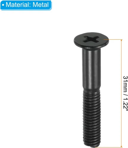 Vista 2 de PATIKIL Kit de herramientas para monopatín, tornillos de montaje de 1.22 pulgadas, juego de tuercas para Longboard Cruiser, color negro