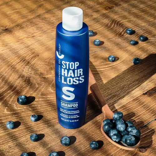 Vista 5 de Compagnia Del Colore Champú Stop Loss con extracto de arándano bio - Brillo de labios estrellados gratis 0.3 fl oz (8.5 fl oz/8.45oz)
