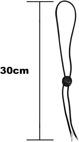 Vista 2 de Cordón de barbilla para sombrero, correa de barbilla extraíble negra con bloqueo de cable de parada con resorte, paquete de 5, Negro