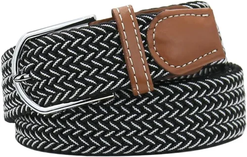Vista 35 de Mixed Color Woven Stretch Braided Belts for Men and Women Fashion Elastic Belts