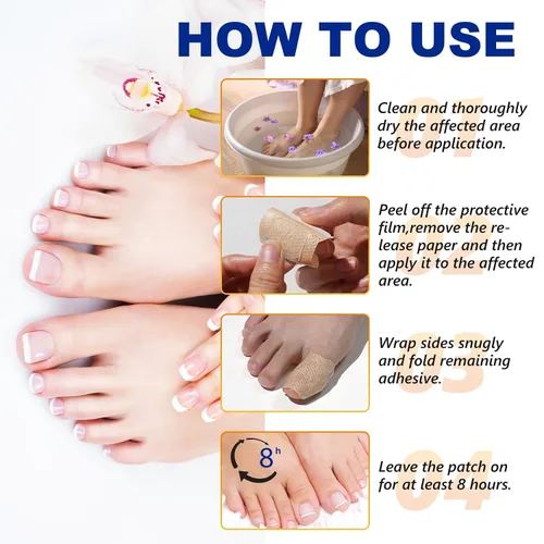 Vista 4 de Parches de uñas, 32 parches para el cuidado de las uñas de los pies para uñas secas, débiles y agrietadas, uñas profundamente hidratantes, protegen