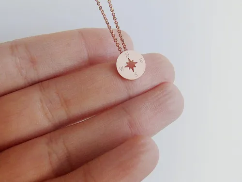Vista 6 de Compass Necklace, Friendship Compass Necklace For Women, Id Be Lost Without You Friendship Necklace, Compass Jewelry, Silver, Gold, or Rose Gold
