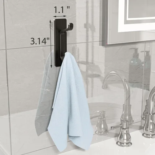 Vista 4 de Ganchos de pared autoadhesivos para colgar: extra fuertes 13 libras, gancho para abrigo, toalla en baños, ducha, cocina, pared, gancho de puerta