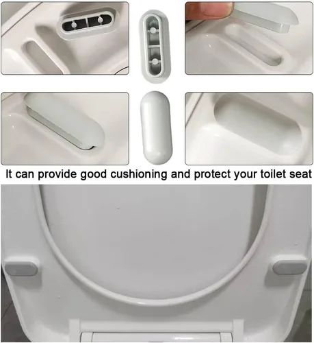 Vista 2 de Kit de parachoques universal para asiento de inodoro, 10 piezas, amortiguador de asiento de inodoro para asiento de inodoro, kit de repuesto