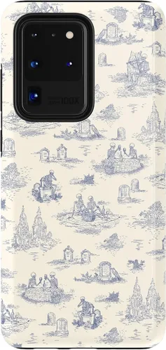 Vista 420 de Casely Funda para Galaxy S9 Postura de cadáver Yoga de esqueleto Diseño protector delgado esencial de doble capa