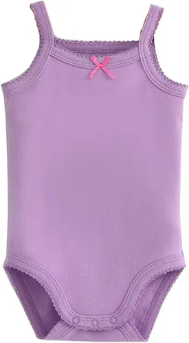 Vista 4 de Body sin mangas con tirantes delgados para bebés y niñas, de algodón, paquete de ropa de verano para bebé