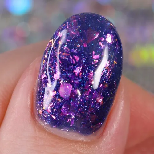 Vista 10 de Whats Up Nails - Plumingo Party Flash - Esmalte de uñas reflectante granate con dúocromo iridiscente brillante púrpura brillante barniz de esmalte