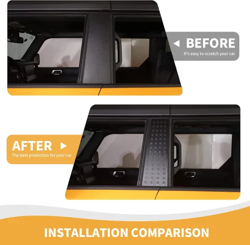 Vista 5 de RAZPOY Cubierta para panel de poste de pilar Bronco B, calcomanía para ventana de puerta trasera compatible con Ford Bronco 2021 2022, accesorios