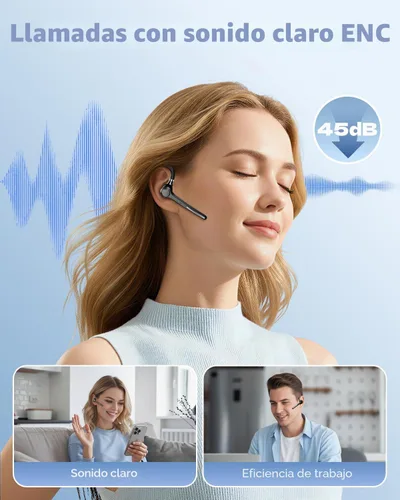 Vista 5 de Ngsod Auriculares Bluetooth V5.4, USB Dongle auricular inalámbrico con micrófono para el trabajo
