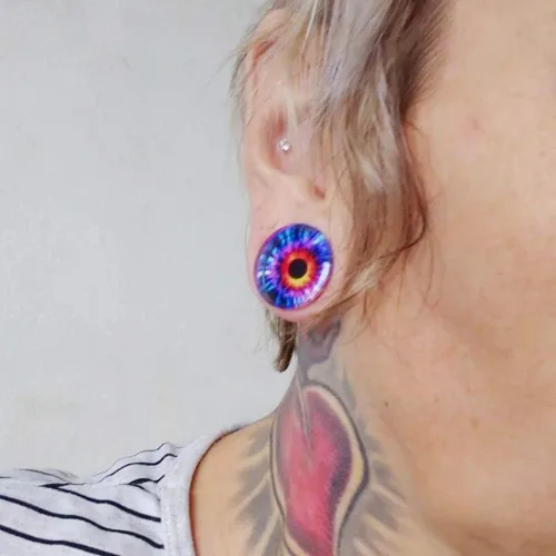 Vista 5 de ZS Acrílico Transparente Púrpura Globo Ocular Moda Tapones para Oídos Túnel Expansor Calibres Piercing