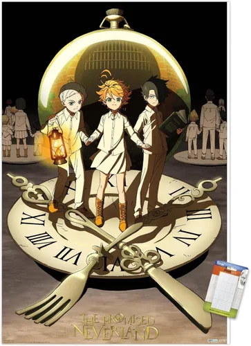 Vista 10 de Trends International The Promised Neverland - Póster de pared de grupo, 14.725 x 22.375 pulgadas, versión enmarcada de madera de granero Versión
