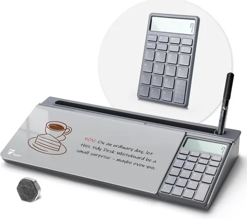 Vista 11 de TOWON Pizarra blanca pequeña y compacta de vidrio con almacenamiento, pizarra de borrado en seco de 12 x 7 pulgadas para escritorio, oficina