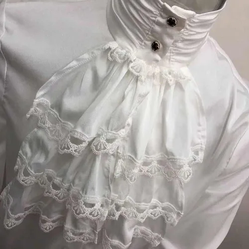 Vista 5 de Apocrypha Camisa de pirata para hombre, diseño de vampiro, renacentista, victoriano, medieval y gótico