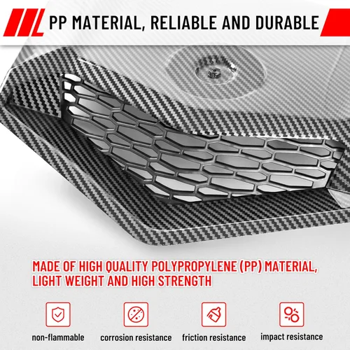 Vista 6 de SAUTVS Capó turbo con patrón de fibra de carbono para Can Am X3, diseño frontal de fibra de carbono Turbo Hood Scoop para Can-Am Maverick X3 XDS XRS