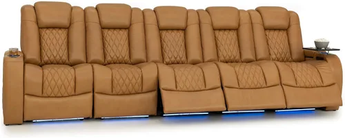 Vista 129 de Seatcraft Asiento de cine en casa Diamante Marrón Reclinable Individual