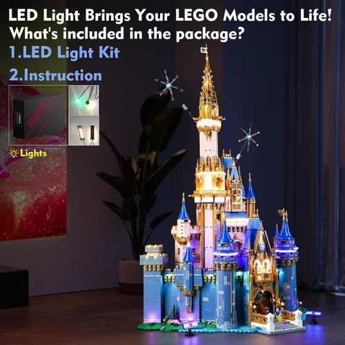 Vista 3 de LocoLee Kit de luz LED compatible con Lego Castle, versión mejorada de control de luz, juego de iluminación creativo, accesorios compatibles