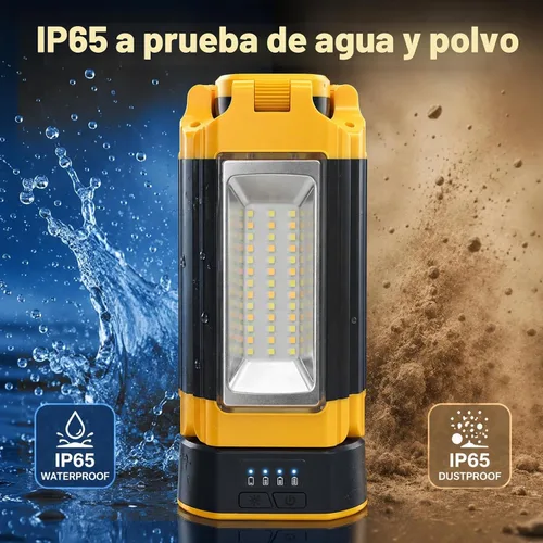 Vista 9 de 12000mAh Rechargeable Camping Light with Stand 73.2'' Yellow