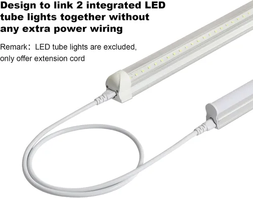 Vista 6 de Cables de extensión de 3 pies T5 T8 Cable de alimentación de cable de lámpara, conector LED de doble extremo hembra, cable de conexión de lámpara