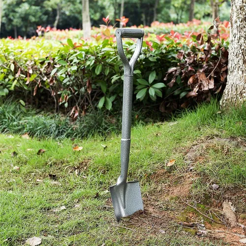 Vista 4 de 2 piezas de mango mini pala con palas para excavar – Pala de punta cuadrada de metal – pala recta de acero (wh000007)