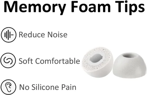 Vista 5 de A-Focus Galaxy Buds 2 Pro 214523 - Puntas de doble brida y espuma viscoelástica de repuesto, con cancelación de ruido, compatible con Beats Studio