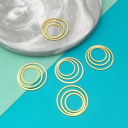 Vista 7 de 70 aros de cuentas para hacer joyas, aretes de aro, accesorios circulares de bisel abierto, marco colgante para manualidades, collar de aretes Oro K