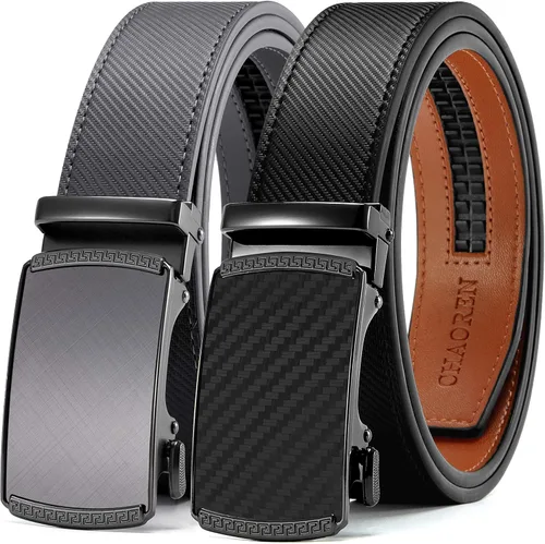 Vista 13 de CHAOREN Mens Belt Leather Ratchet Belt 2 Pack - Customizable Fit, Effortless Style (35mm)